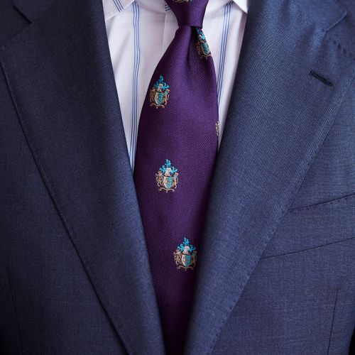 Drake's Purple Badge Silk Tie (NOS)