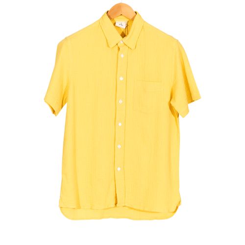 Ribiero Yellow Seersucker Short Sleeve Shirt