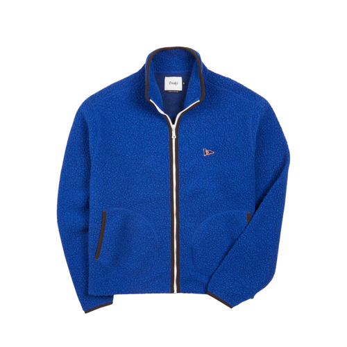 Drake’s Boucle Wool Zip Fleece Jacket- Blue