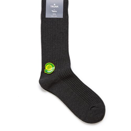 Tabio Power Fit Crew Socks: Heather Charcoal