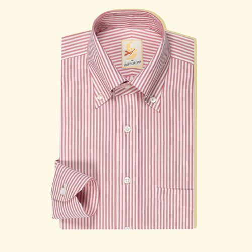 Berry Red and White Lightweight Oxford Button-down ShirtBerry Red and White Lightweight Oxford Button-down Shirt