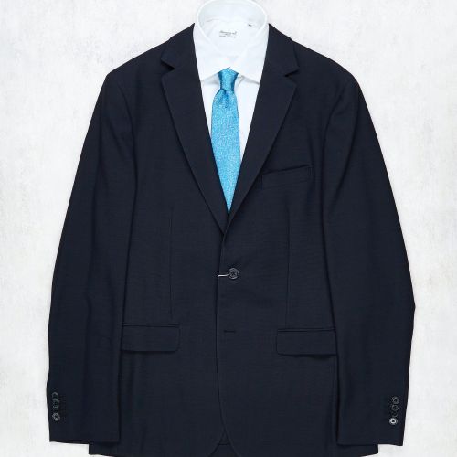 Salvatore Ferragamo Navy Wool Hopsack Sport Coat (Pre-Owned)