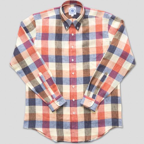 Linen Check Long Sleeve Shirt - Multi