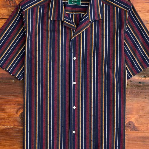 Cabana Stripe Camp Shirt in Indigo