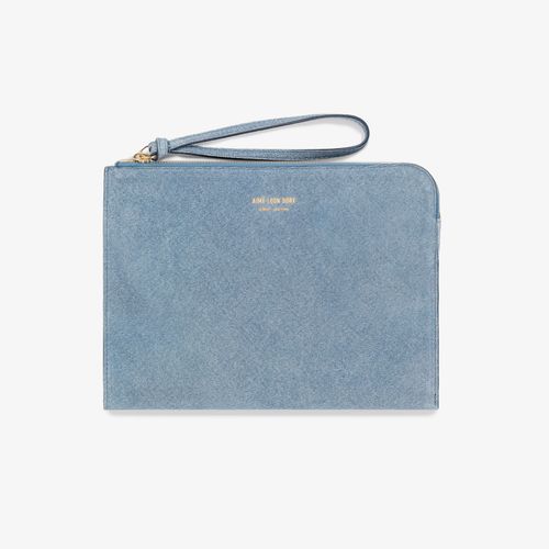 Denim Printed Small Leather Pouch