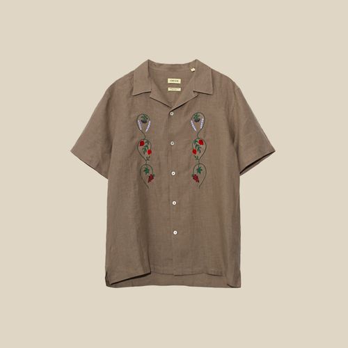 Camp Collar Embroidered Shirt