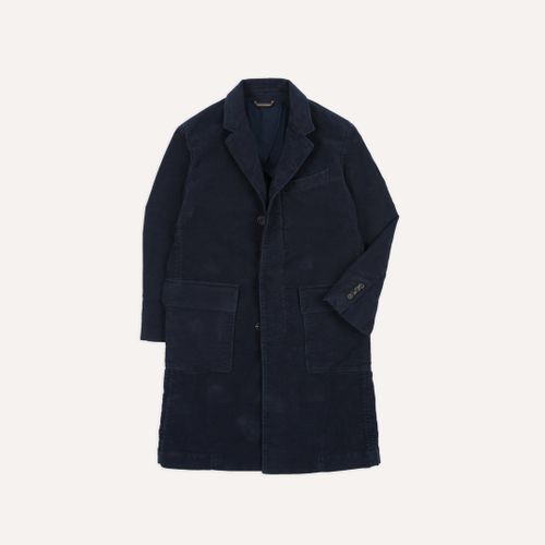 Navy Moleskin Overcoat