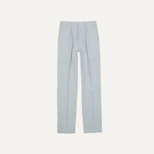 Blue and White Seersucker Games Trousers