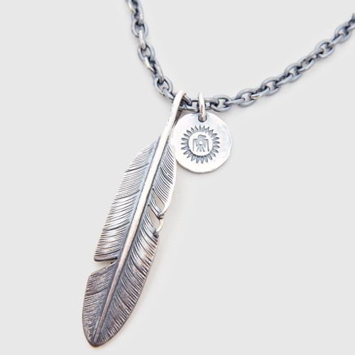 Pherrow's x Peace Feather Necklace in Silver