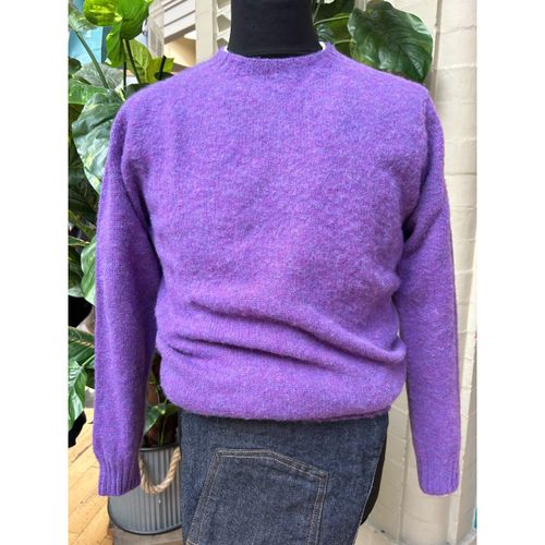 Harley Of Scotland Brushed Wool Crew Neck- New Amethyst