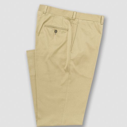 Stone Cotton Drill Cloth Trouser - Classic Fit