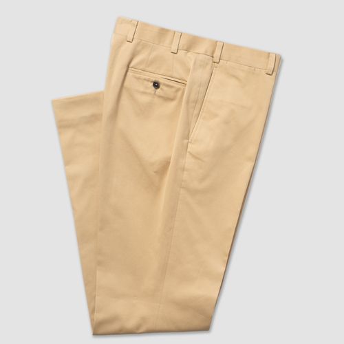 Gold Cotton Drill Cloth Trouser - Classic Fit