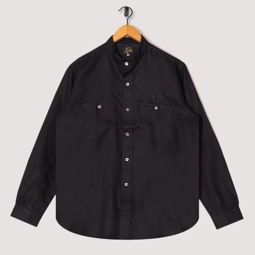 Band Collar Work Shirt - Black