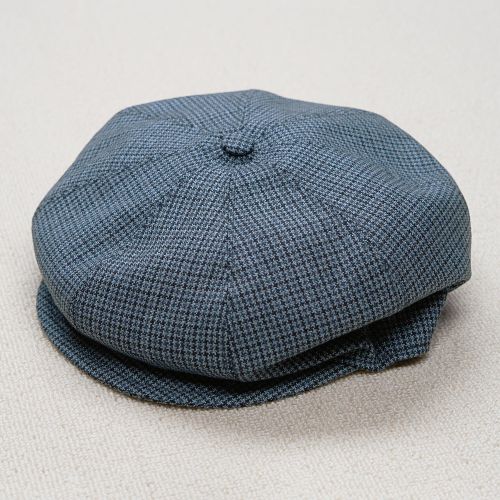 Cappellificio Biellese Kieran Blue Sportex Houndstooth Cap (NOS)