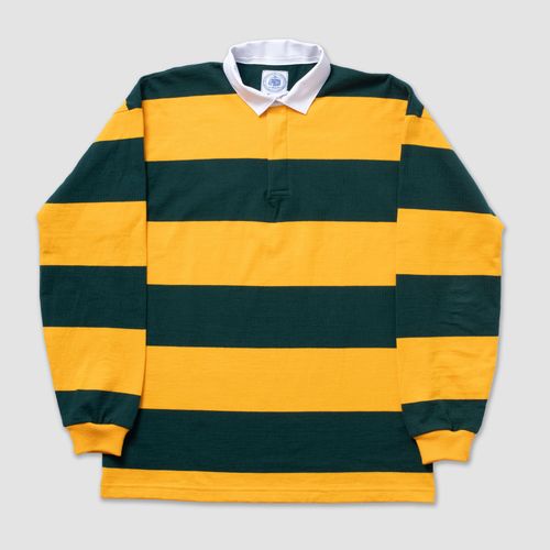 Classic Stripe Rugby Shirt - Gold/evergreen