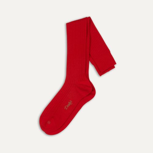 Red Wool Over-the-Calf Socks