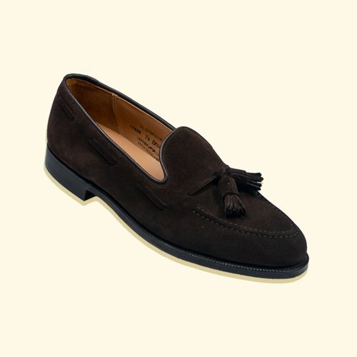 Bloomsbury Tassel Loafers by Crockett & Jones for The Anthology - Dark Brown SuedeBloomsbury Tassel Loafers by Crockett & Jones for The Anthology - Dark Brown Suede