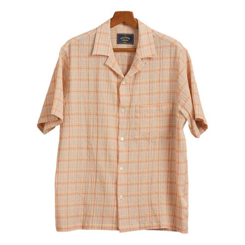 Plaid Crepe Camp Shirt