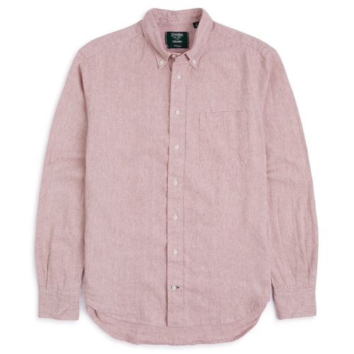 Gitman Vintage Cotton Linen Broadcloth Button Down Shirt: Berry