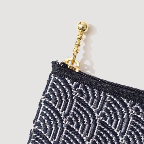 Beams Japan x Takata Flat Tatami Pouch - Navy Waves