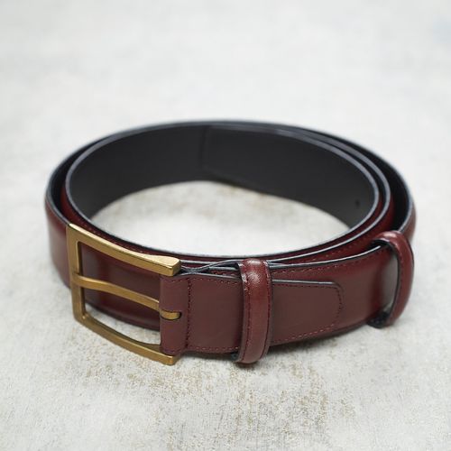 Carmina C02571-007-000 Burgundy Calf with Gold Buckle Belt (NOS)