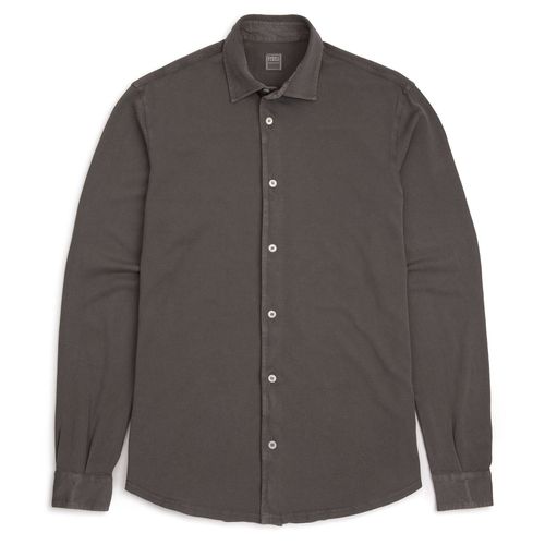 Fedeli Light Cotton Pique Shirt: Grey