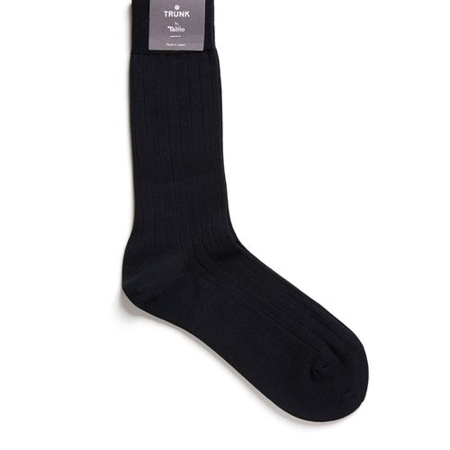 Tabio Cotton Ribbed Socks: Black