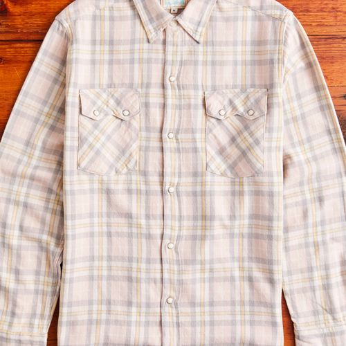 Washed Flannel Pearl Snap Shirt in Abiquiu Sunset