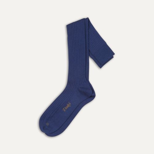 Blue Wool Over-the-Calf Socks