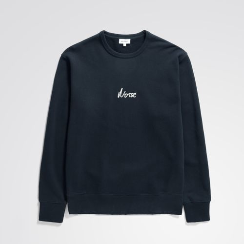 Arne Relaxed Organic Chain Stitch Logo Sweatshirt