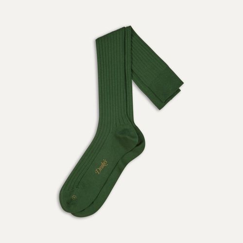 Green Cotton Over-the-Calf Socks