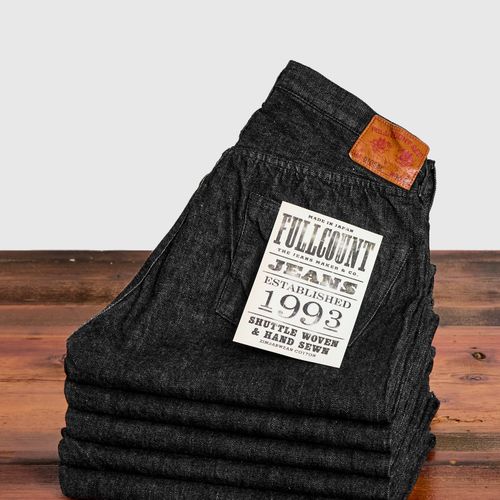 0105BK 13.75oz Black Selvedge Denim - Wide Fit