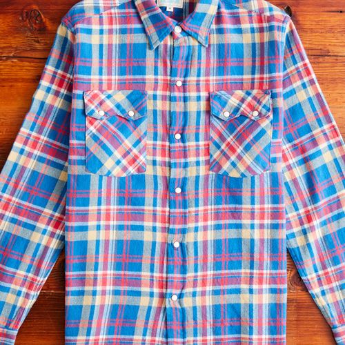 Washed Flannel Pearl Snap Shirt in Northwoods Plaids