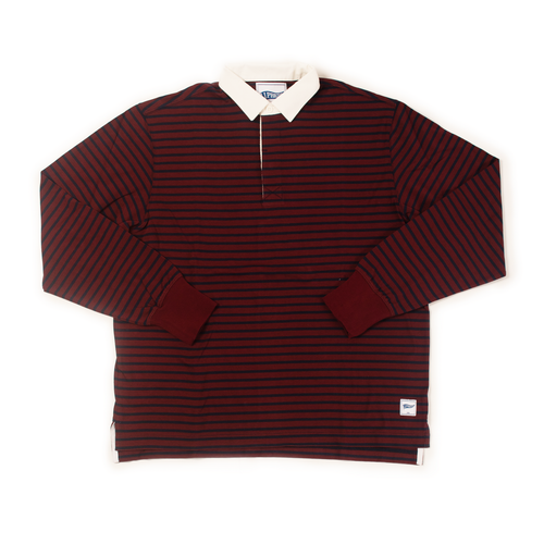 Striped Rugby Shirt - Burgundy/navy