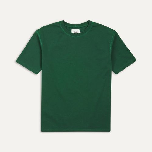 Forest Green Cotton Crew Neck Hiking T-Shirt