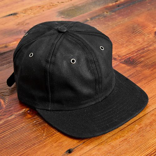 Waxed Canvas Baseball Cap in Black