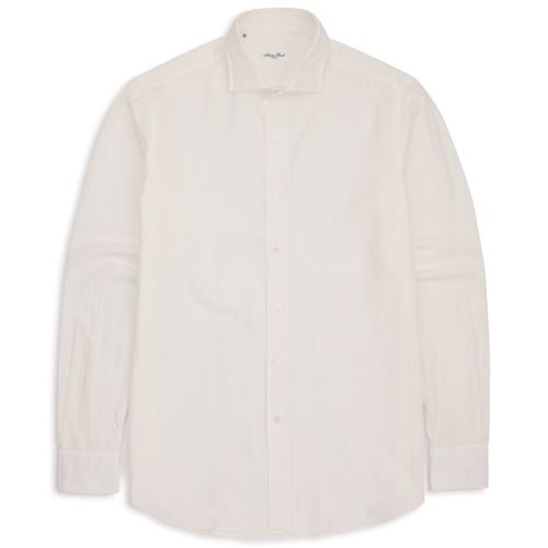 Salvatore Piccolo Cotton Linen Shirt: White