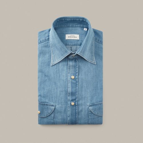 FERNANDO Western Shirt Light Washed Denim Light Washed Denim