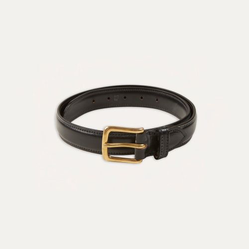 Black Fully Lined Bridle Leather Belt with Brass Buckle