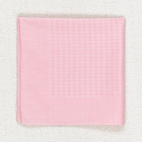 Simonnot Godard Pink Rhombus Pattern Cotton Pocket Square (Pre-Owned)