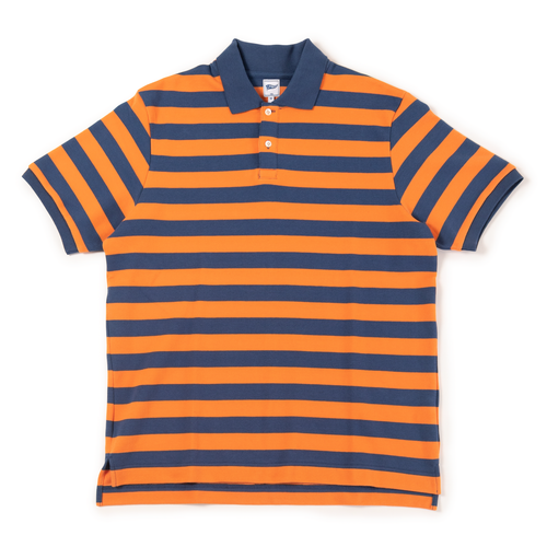 Stripe Polo - Navy/orange