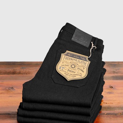 "Portola" 17oz Black Slub Selvedge Denim - Tapered Fit