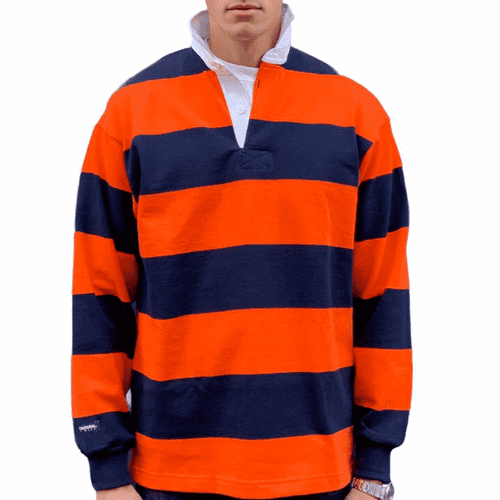 Barbarian 12oz Rugby Shirt – Orange/Navy