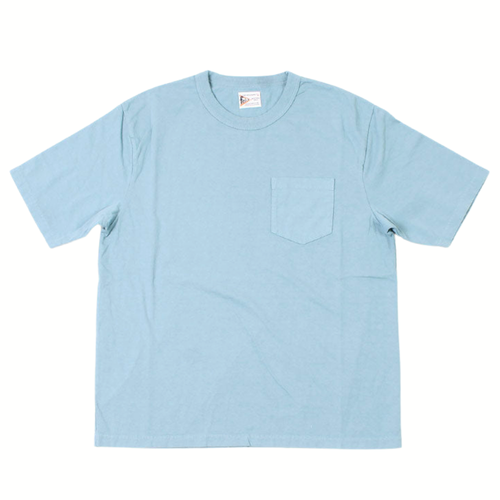 Felco Binder Crew Neck Pocket Tee- Washed Blue Sax