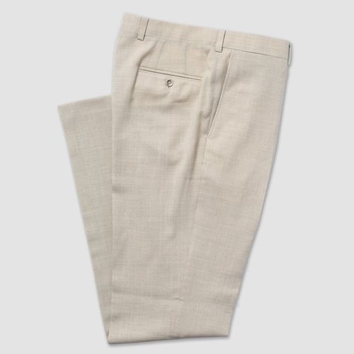 Tan Crash Linen Trousers - Classic Fit