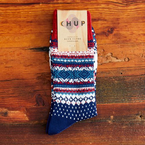 Log Home Sock in Navy