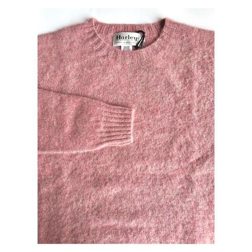 Harley Of Scotland Brushed Wool Crew Neck- Heather Orchid