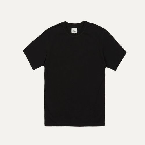 Black Cotton Crew Neck Hiking T-Shirt