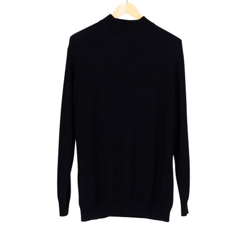 Fino Wool Mock Neck Black