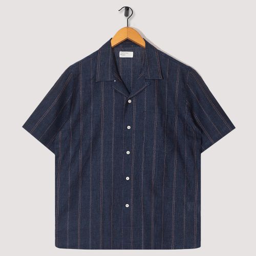 Road Shirt - Navy Stripe Linen